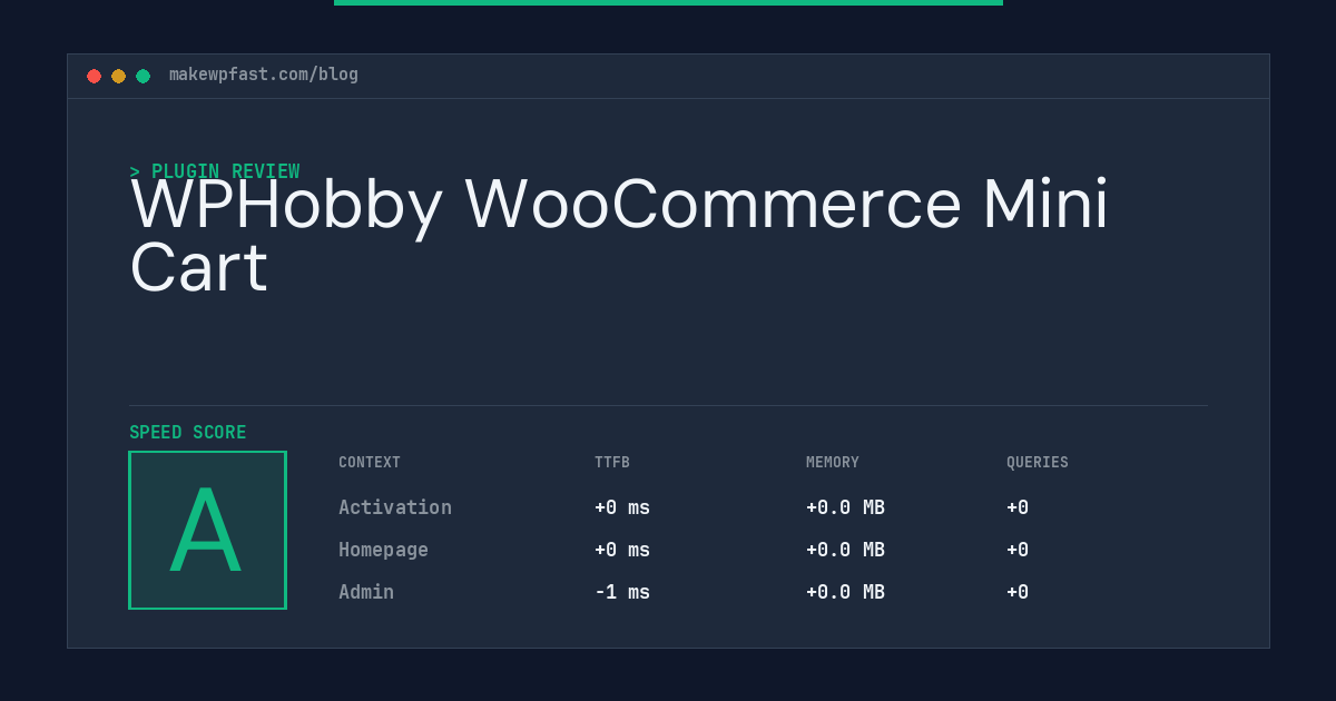 WPHobby WooCommerce Mini Cart - MakeWPFast
