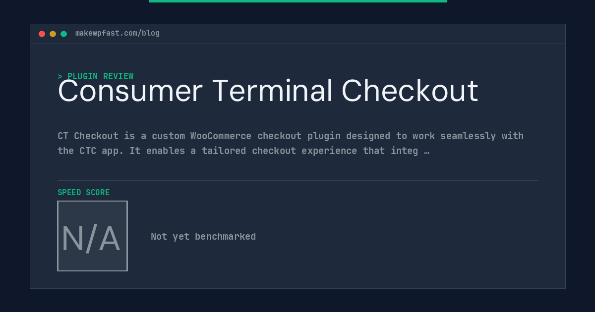 Consumer Terminal Checkout - MakeWPFast