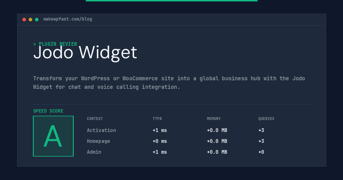 Jodo Widget - MakeWPFast