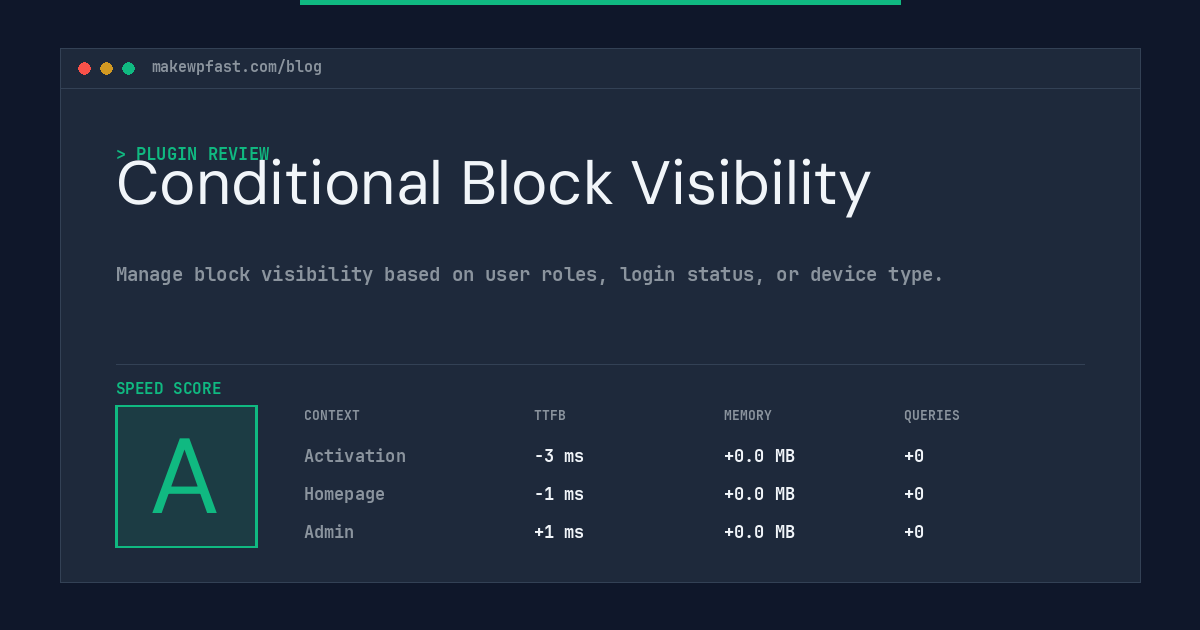 Conditional Block Visibility - MakeWPFast