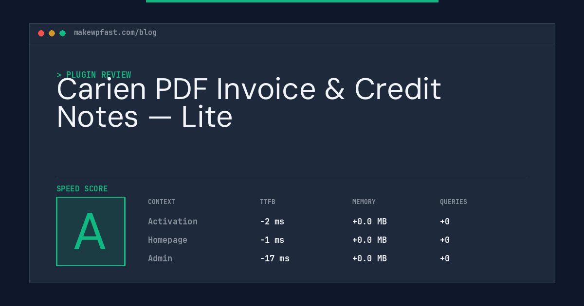 Carien PDF Invoice & Credit Notes — Lite - MakeWPFast