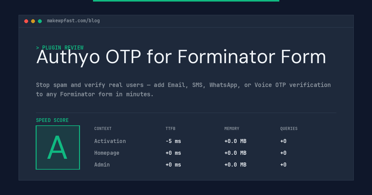 Authyo OTP for Forminator Form - MakeWPFast