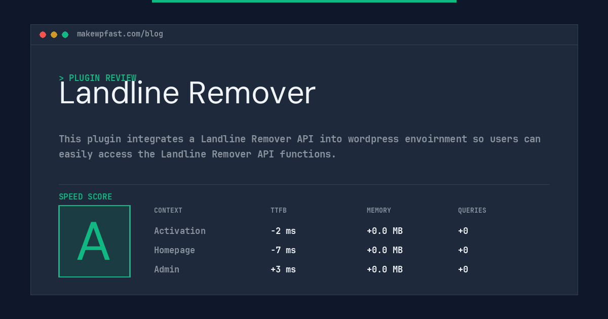 Landline Remover - MakeWPFast