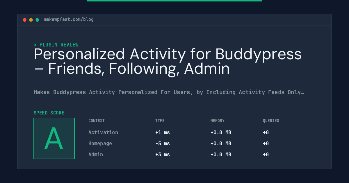 Personalized Activity for Buddypress – Friends, Following, Admin - MakeWPFast