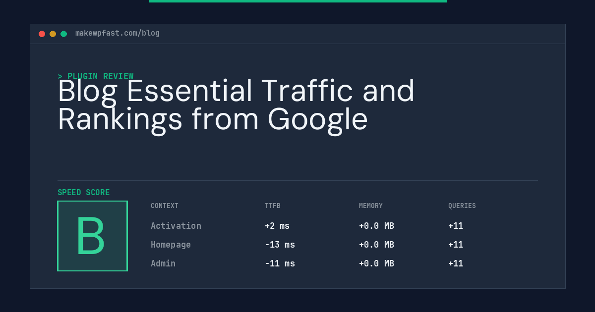 Blog Essential Traffic and Rankings from Google - MakeWPFast