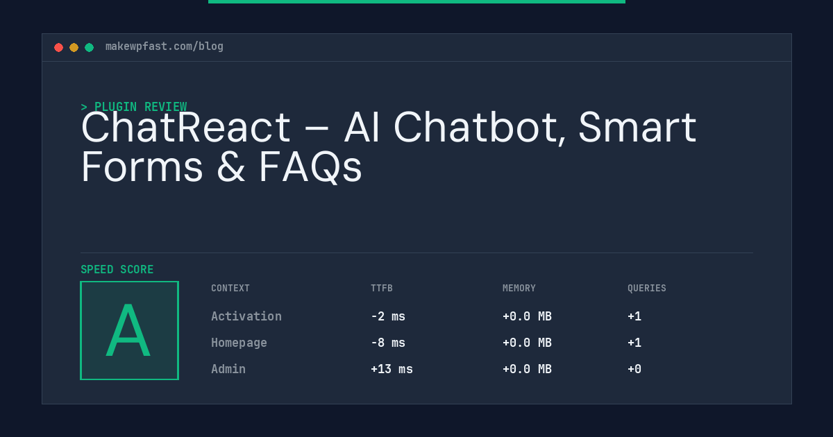 ChatReact – AI Chatbot, Smart Forms & FAQs - MakeWPFast