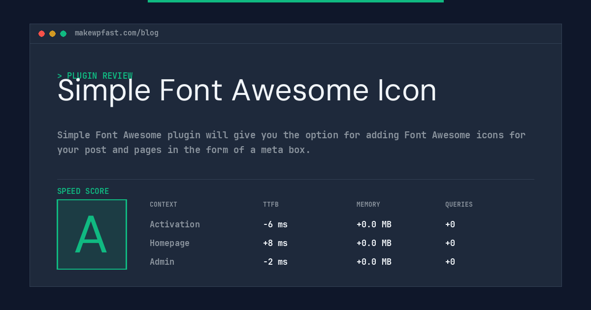Simple Font Awesome Icon - MakeWPFast