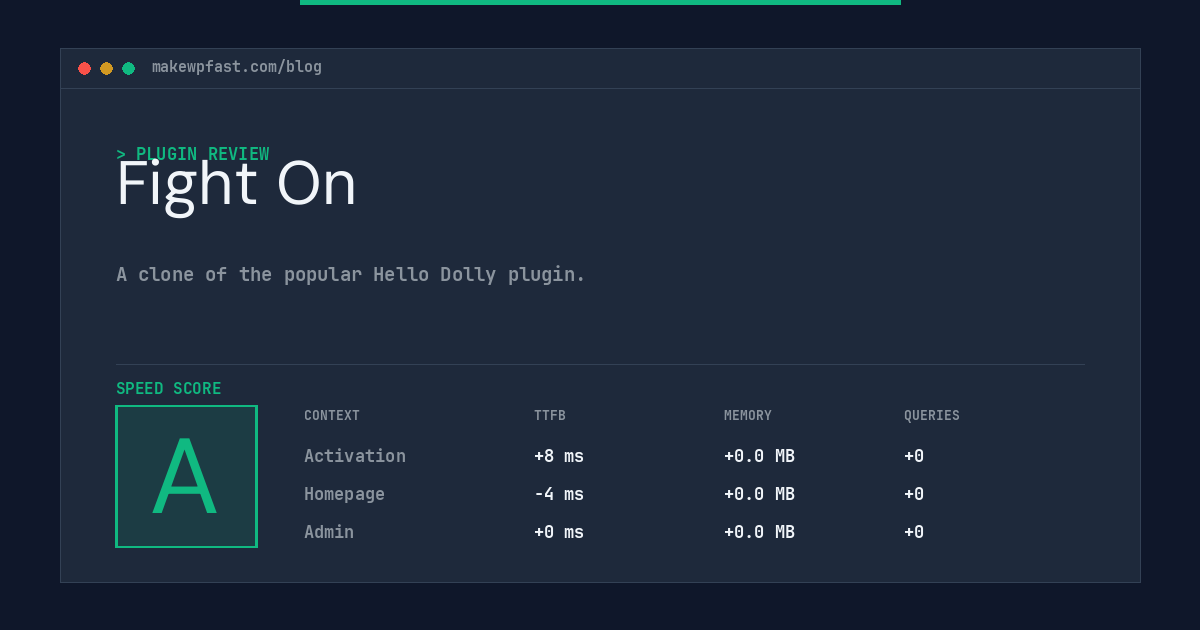 Fight On - MakeWPFast