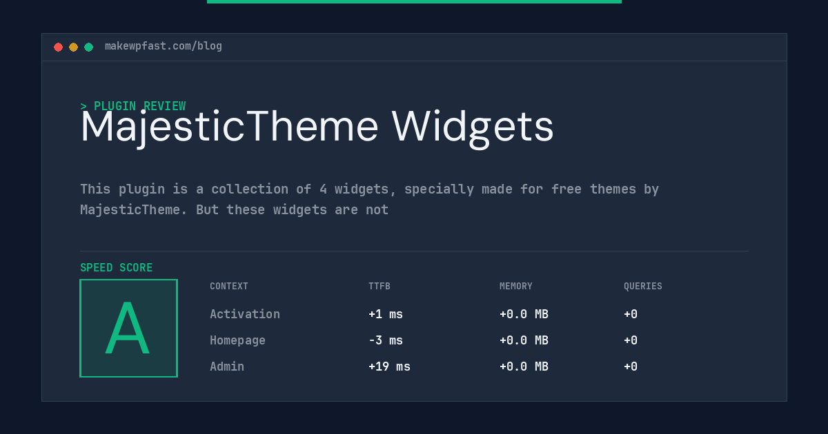 MajesticTheme Widgets - MakeWPFast