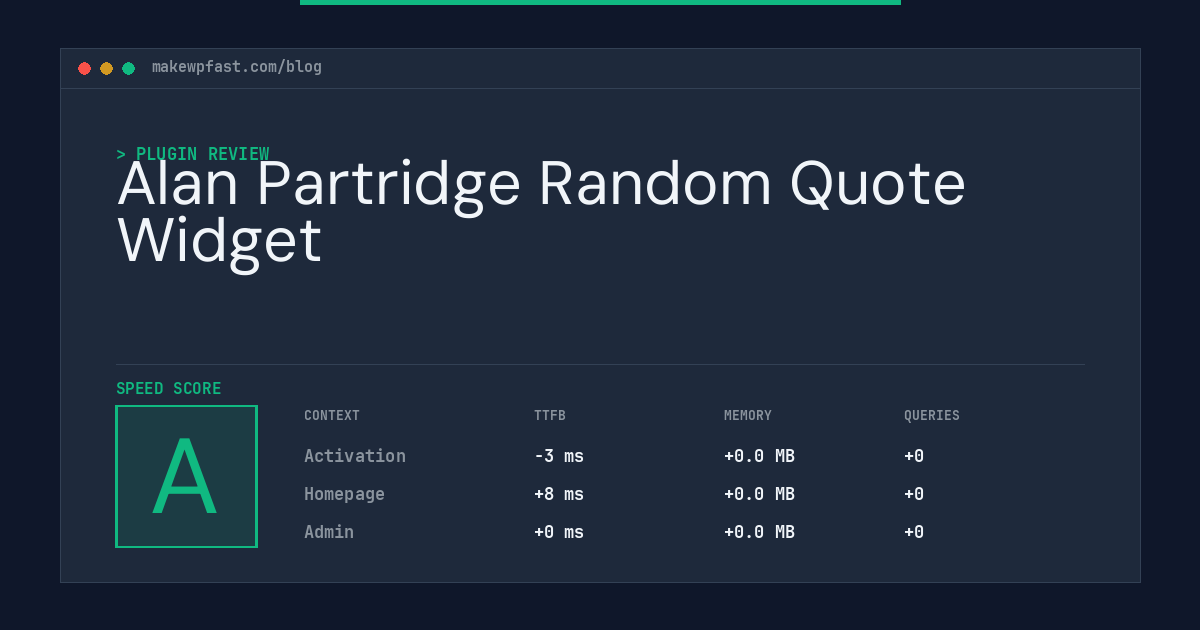 Alan Partridge Random Quote Widget - MakeWPFast