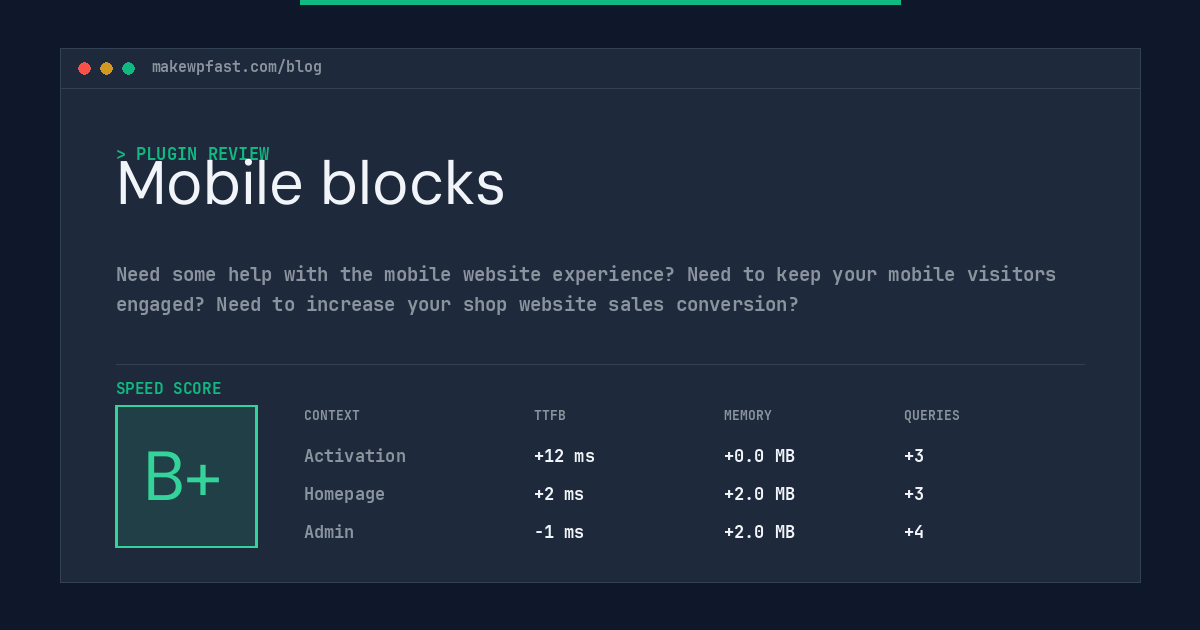 Mobile blocks - MakeWPFast