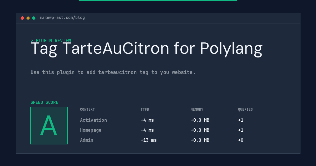 Tag TarteAuCitron for Polylang - MakeWPFast