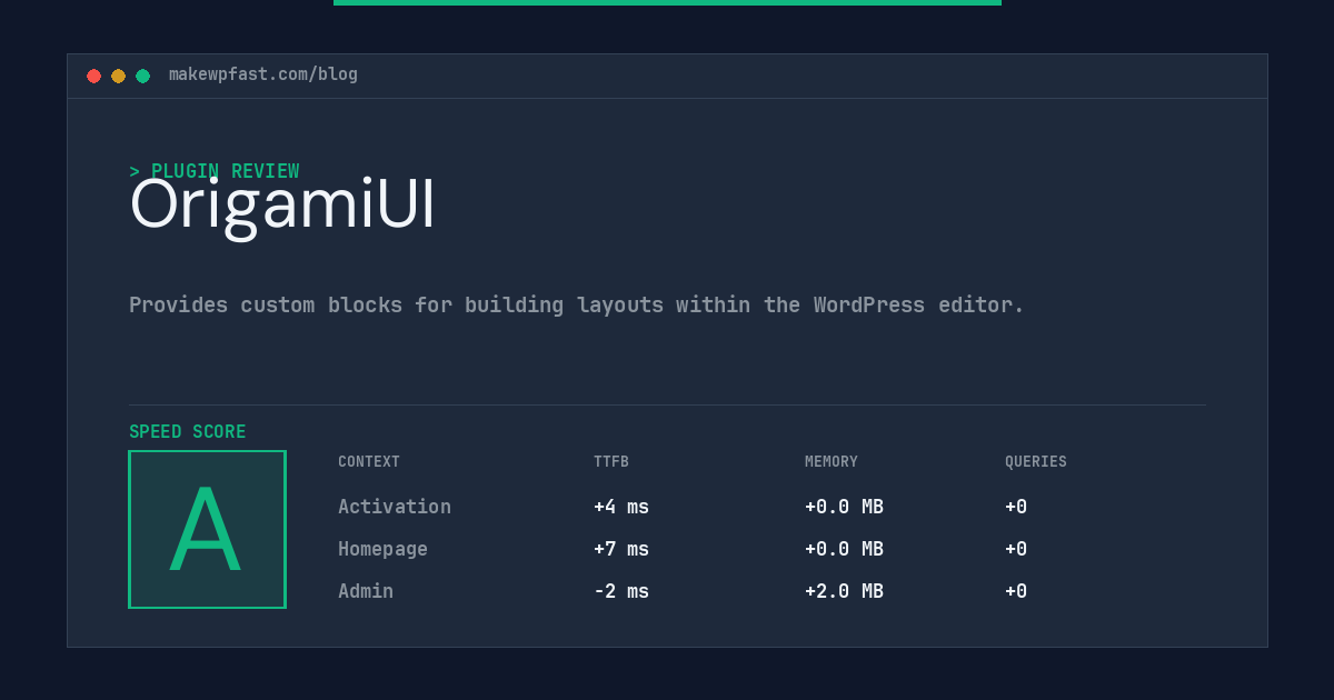 OrigamiUI - MakeWPFast