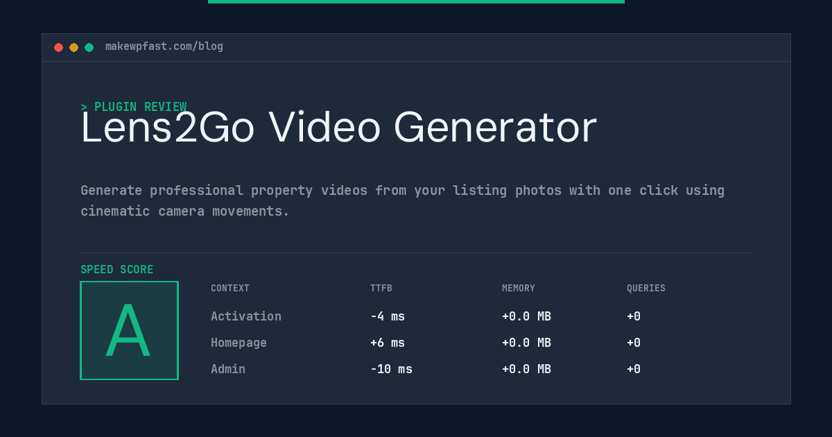 Lens2Go Video Generator - MakeWPFast