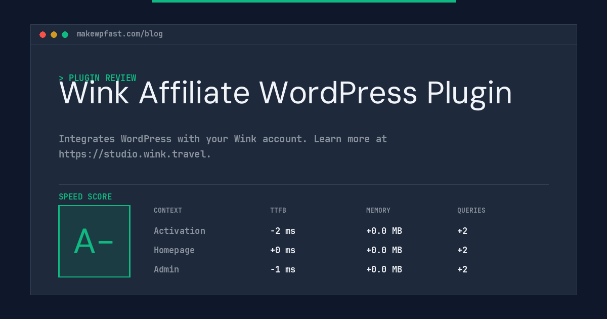 Wink Affiliate WordPress Plugin - MakeWPFast