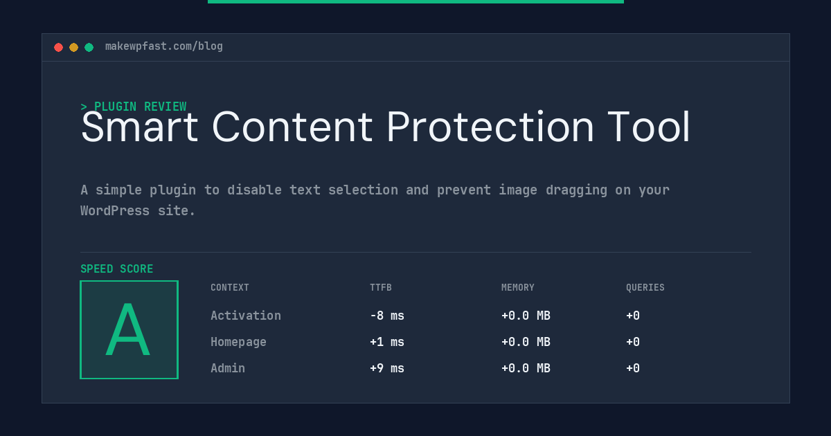Smart Content Protection Tool - MakeWPFast