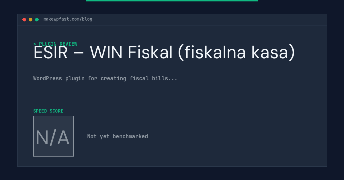 ESIR – WIN Fiskal (fiskalna kasa) - MakeWPFast