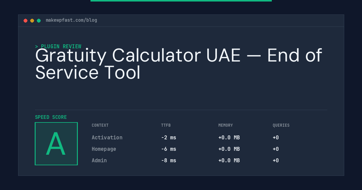 Gratuity Calculator UAE — End of Service Tool - MakeWPFast