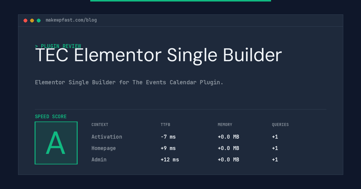 TEC Elementor Single Builder - MakeWPFast