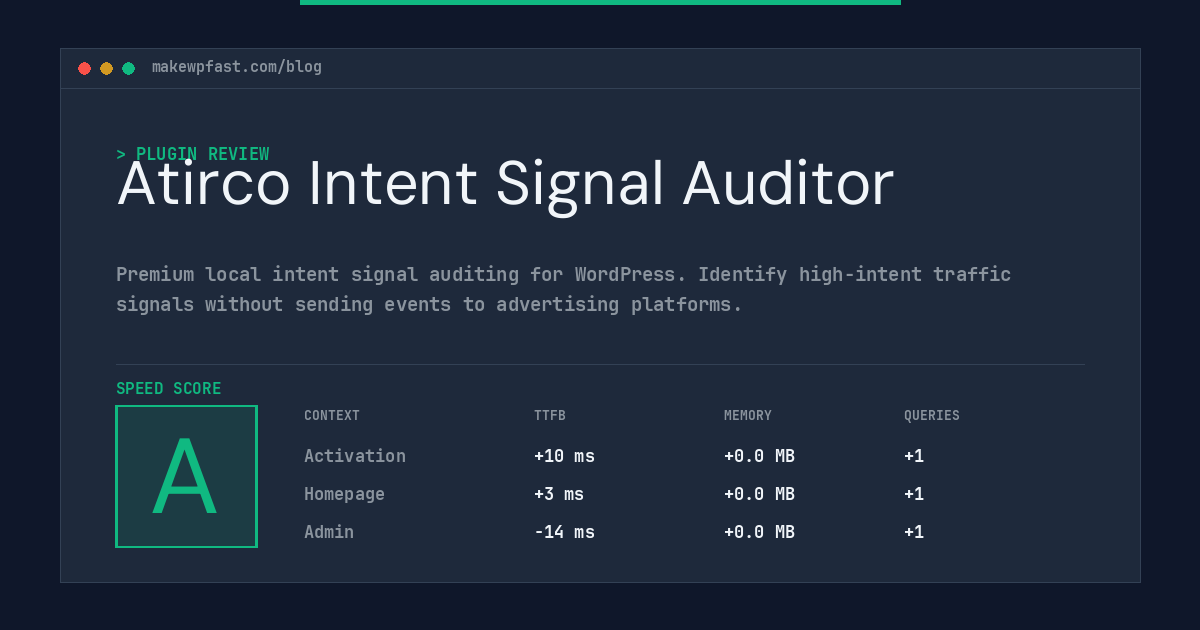 Atirco Intent Signal Auditor - MakeWPFast