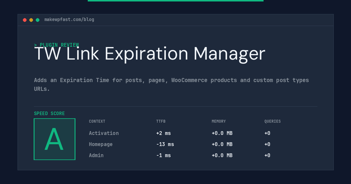 TW Link Expiration Manager - MakeWPFast