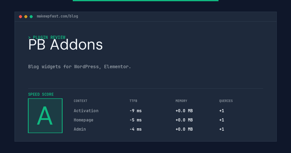 PB Addons - MakeWPFast