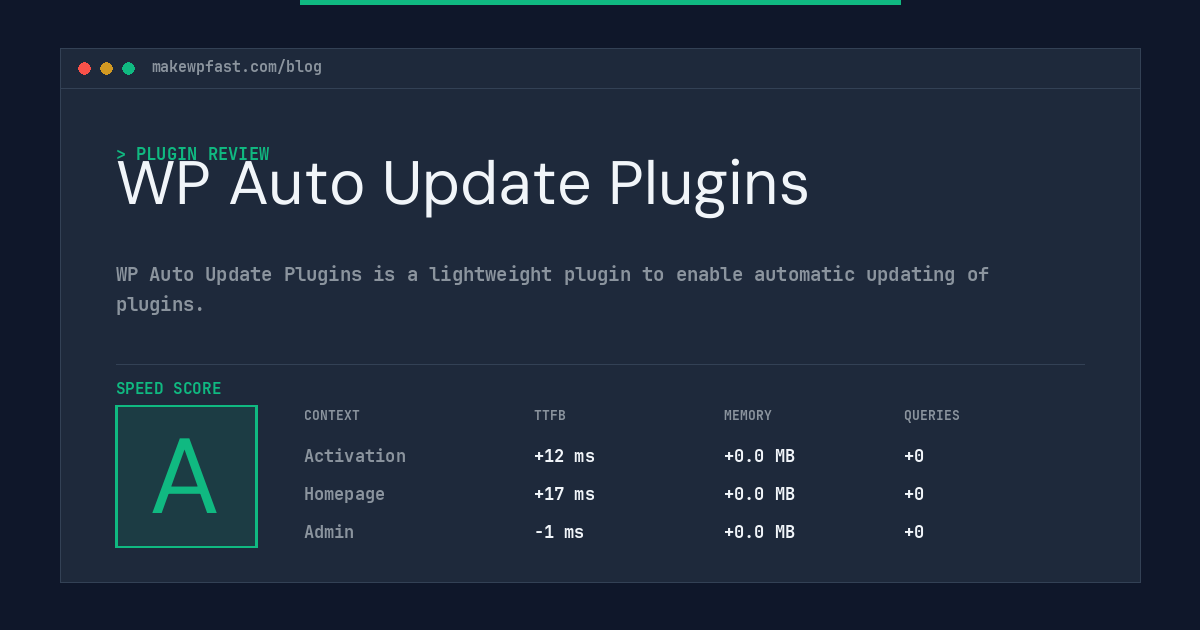 WP Auto Update Plugins - MakeWPFast