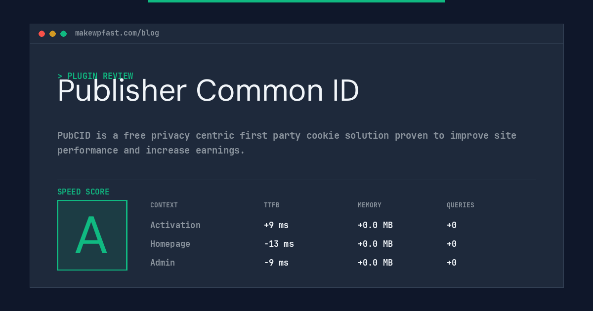 Publisher Common ID - MakeWPFast