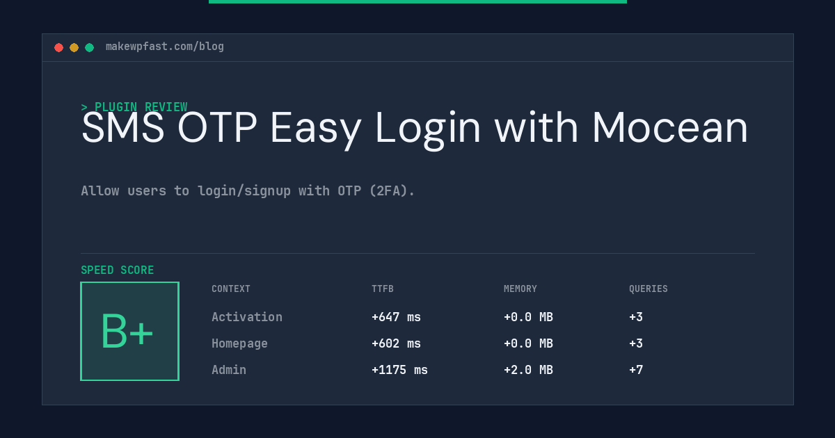 SMS OTP Easy Login with Mocean - MakeWPFast