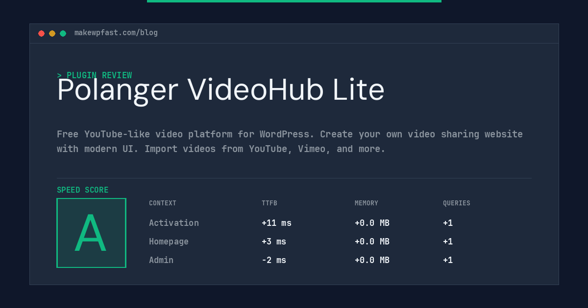 Polanger VideoHub Lite - MakeWPFast