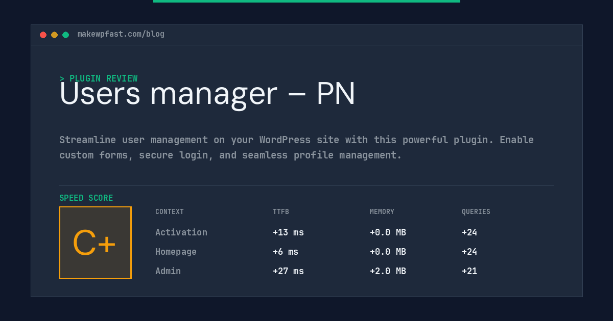 Users manager – PN - MakeWPFast