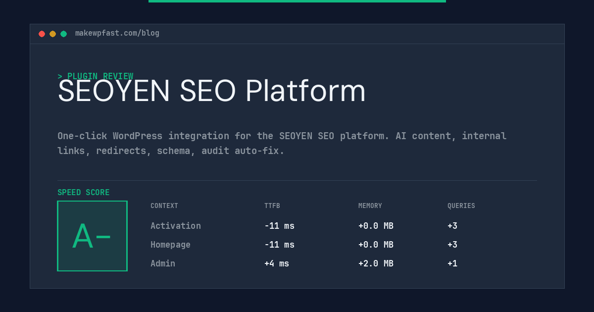 SEOYEN SEO Platform - MakeWPFast