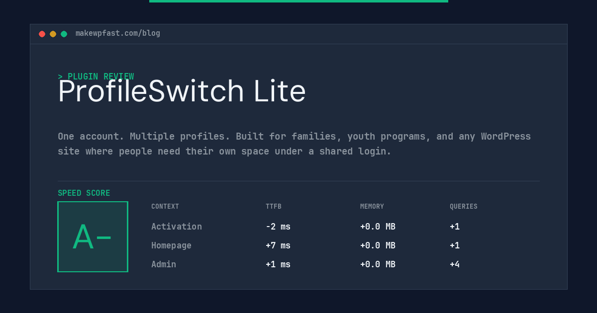 ProfileSwitch Lite - MakeWPFast