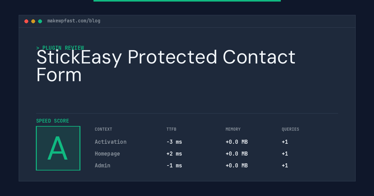 StickEasy Protected Contact Form - MakeWPFast