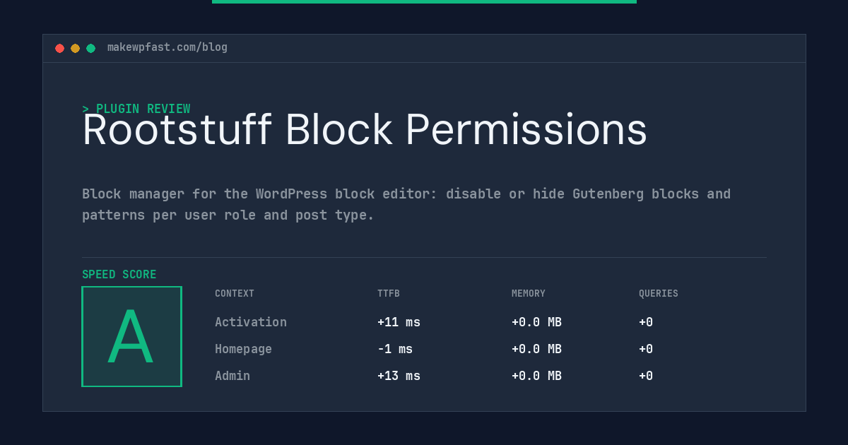 Rootstuff Block Permissions - MakeWPFast