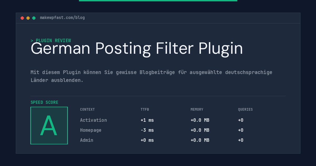 German Posting Filter Plugin - MakeWPFast