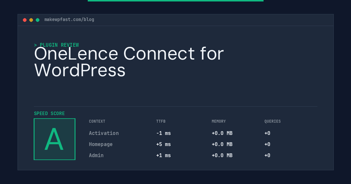 OneLence Connect for WordPress - MakeWPFast