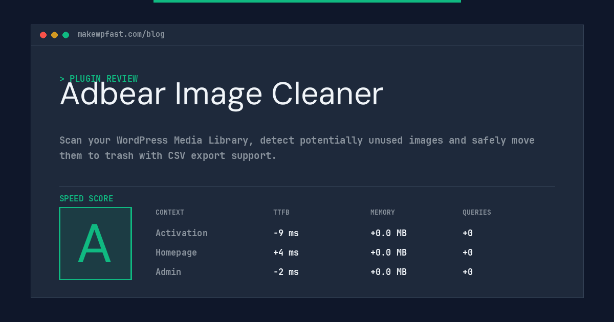 Adbear Image Cleaner - MakeWPFast