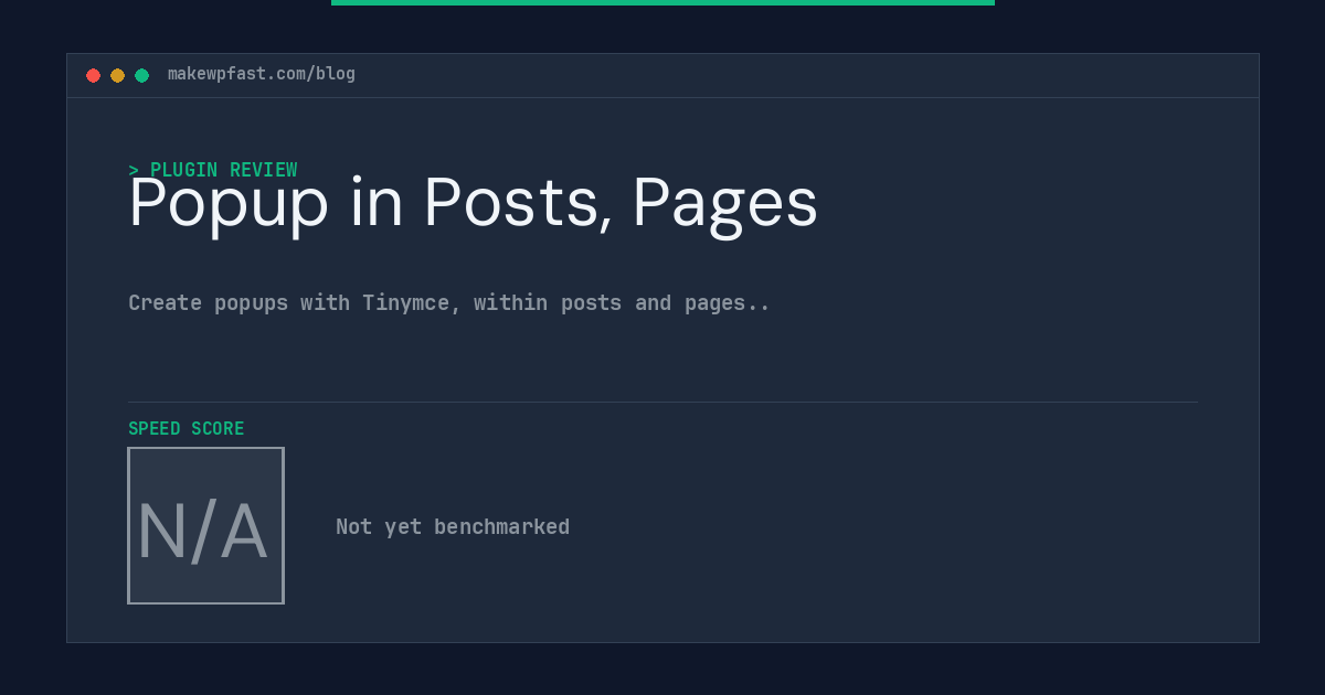 Popup in Posts, Pages - MakeWPFast