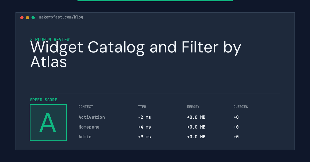 Widget Catalog and Filter by Atlas - MakeWPFast