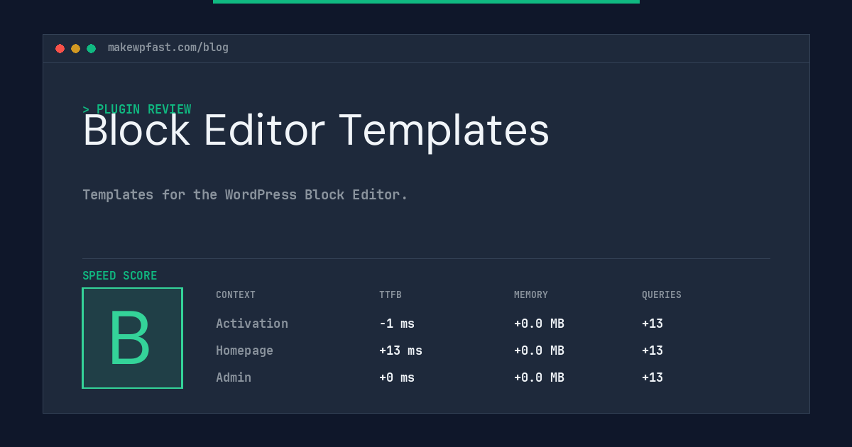 Block Editor Templates - MakeWPFast