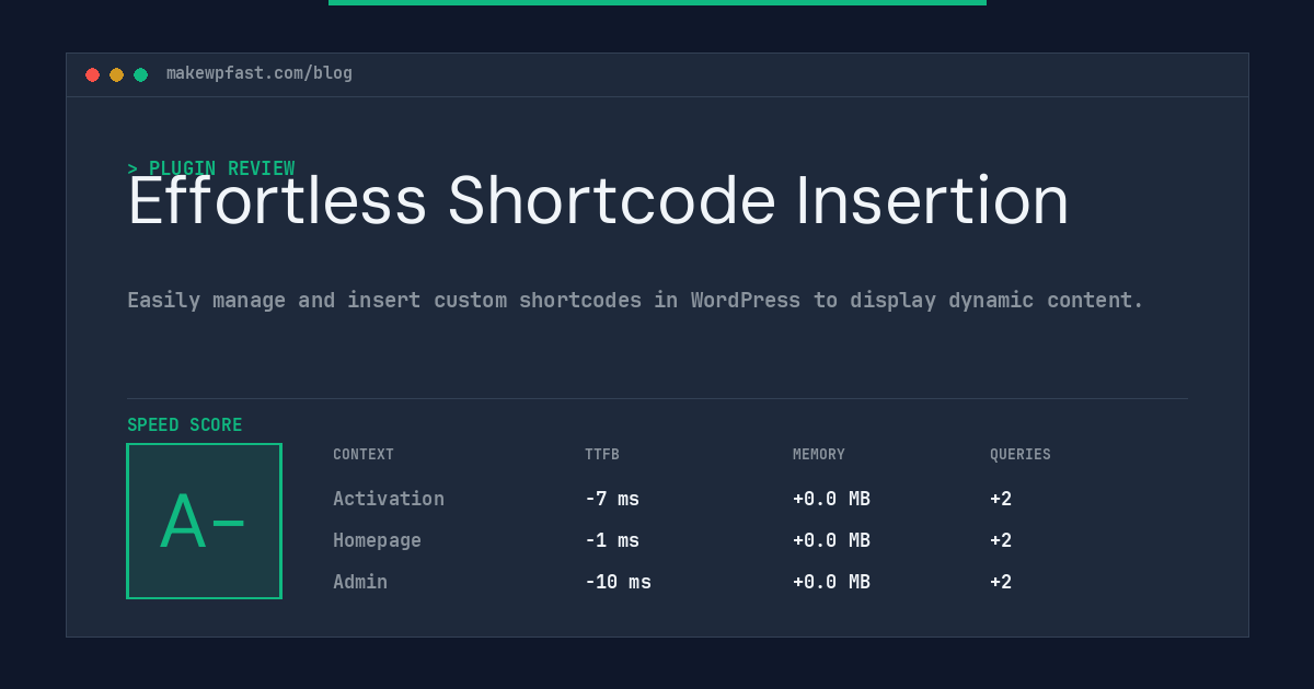 Effortless Shortcode Insertion - MakeWPFast