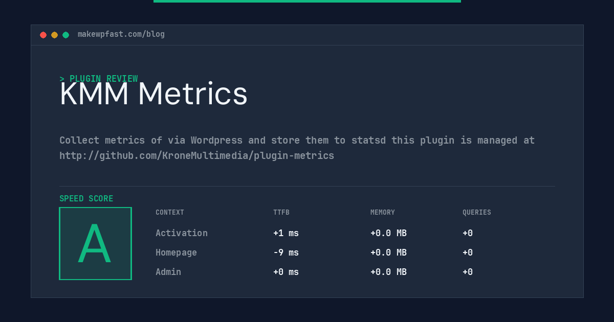 KMM Metrics - MakeWPFast