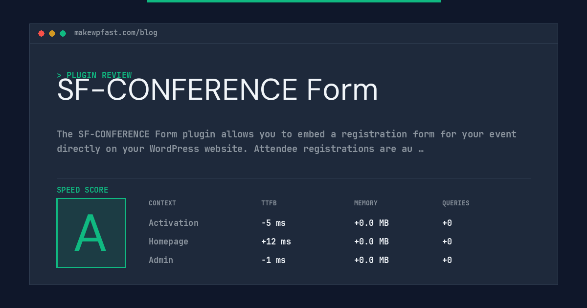 SF-CONFERENCE Form - MakeWPFast