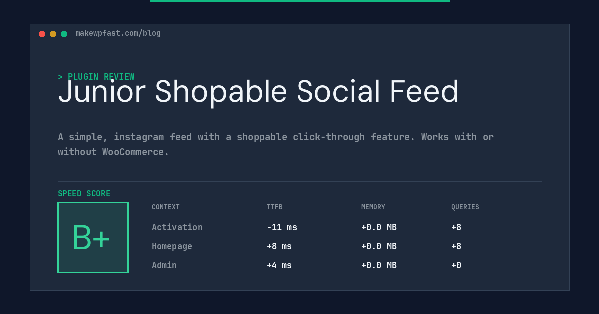 Junior Shopable Social Feed - MakeWPFast