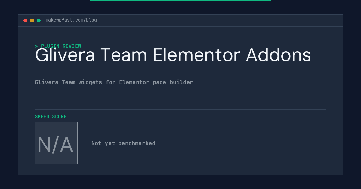 Glivera Team Elementor Addons - MakeWPFast