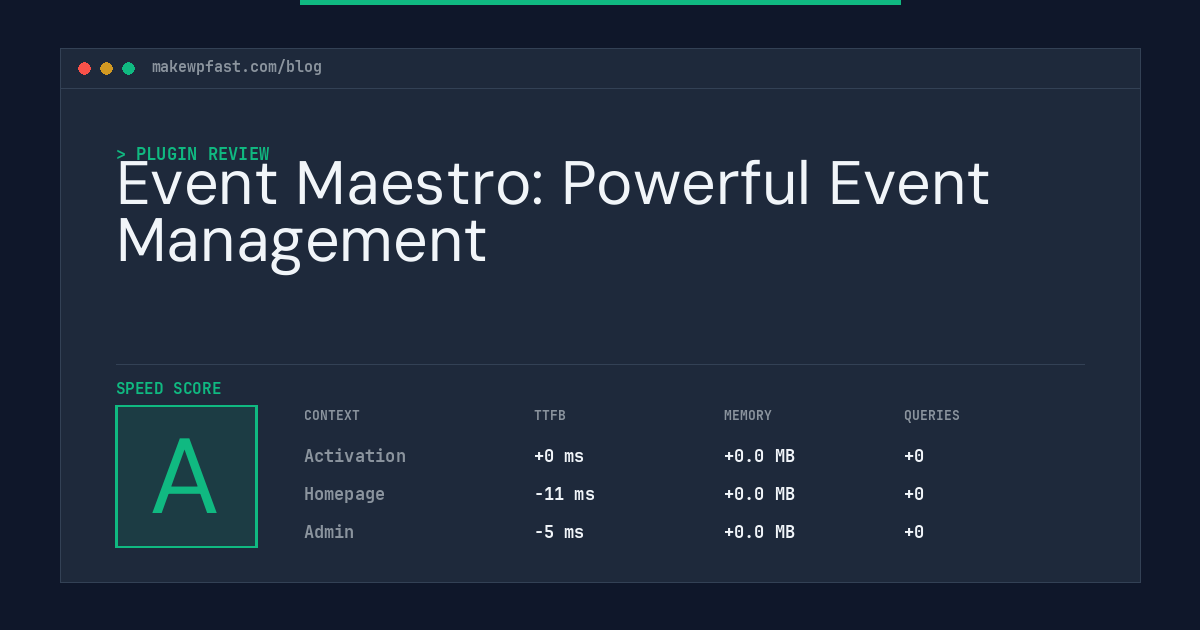 Event Maestro: Powerful Event Management - MakeWPFast