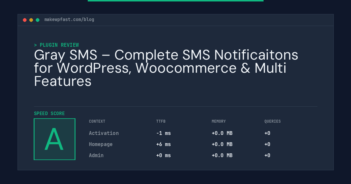 Gray SMS – Complete SMS Notificaitons for WordPress, Woocommerce & Multi Features - MakeWPFast