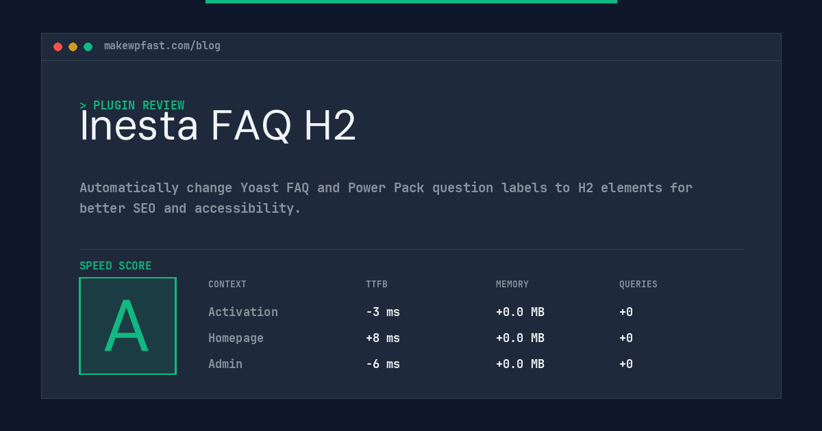 Inesta FAQ H2 - MakeWPFast