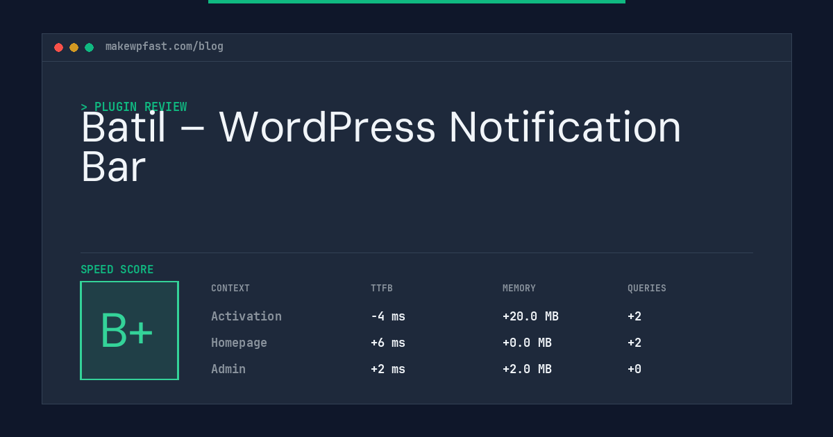 Batil – WordPress Notification Bar - MakeWPFast